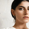 Clover Hoops Topaz 18k Gold Plate