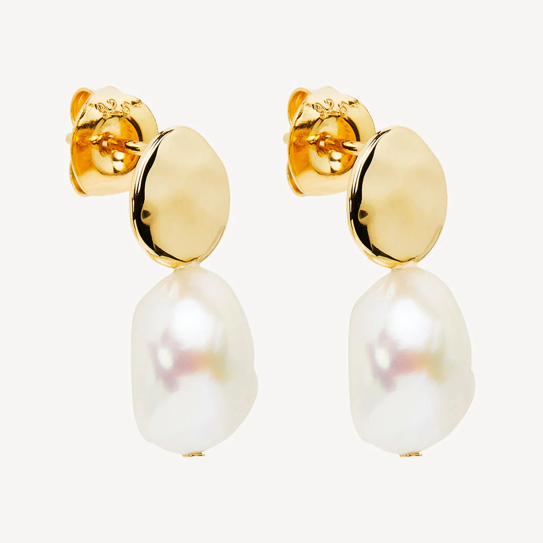 Renaissance Pearl Earring 14k Gold Plate