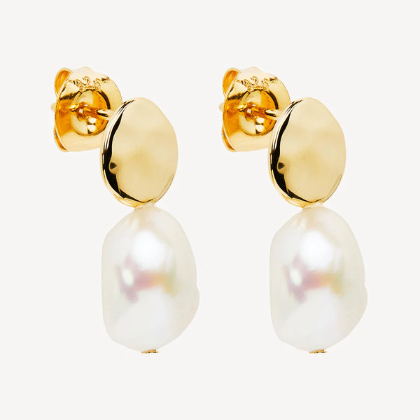 Renaissance Pearl Earring 14k Gold Plate