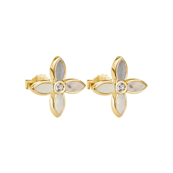 Desert Flower Small Earrings with Mother of Pearl
