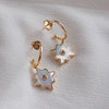 Small Hoop Earrings with Mother of Pearl