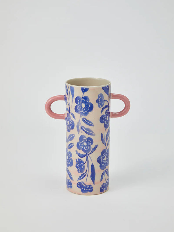 Griffe Tall Vase Blue Floral