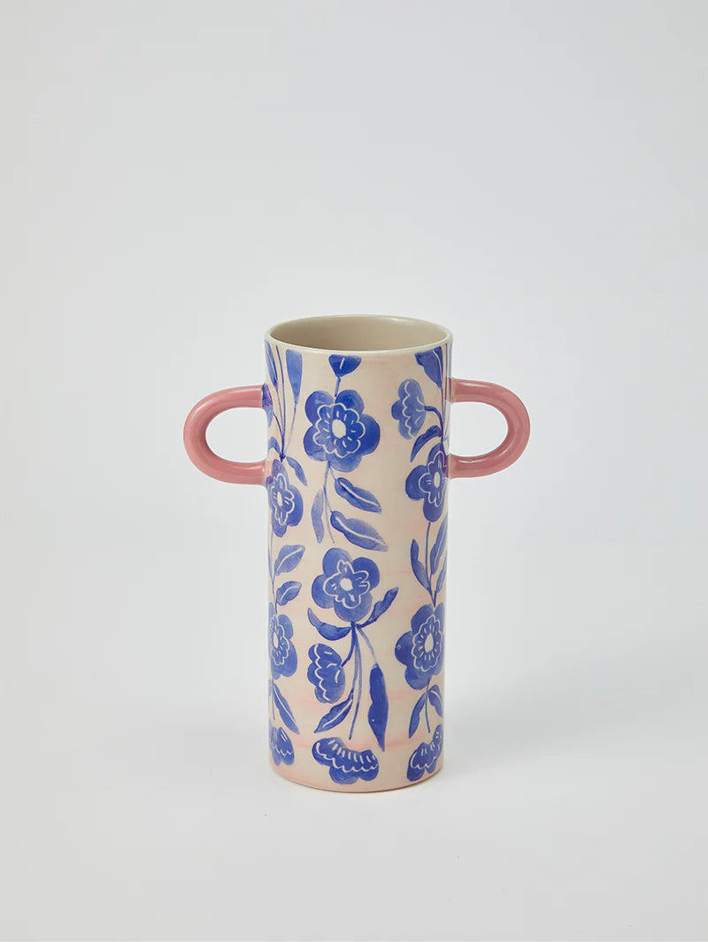 Griffe Tall Vase Blue Floral