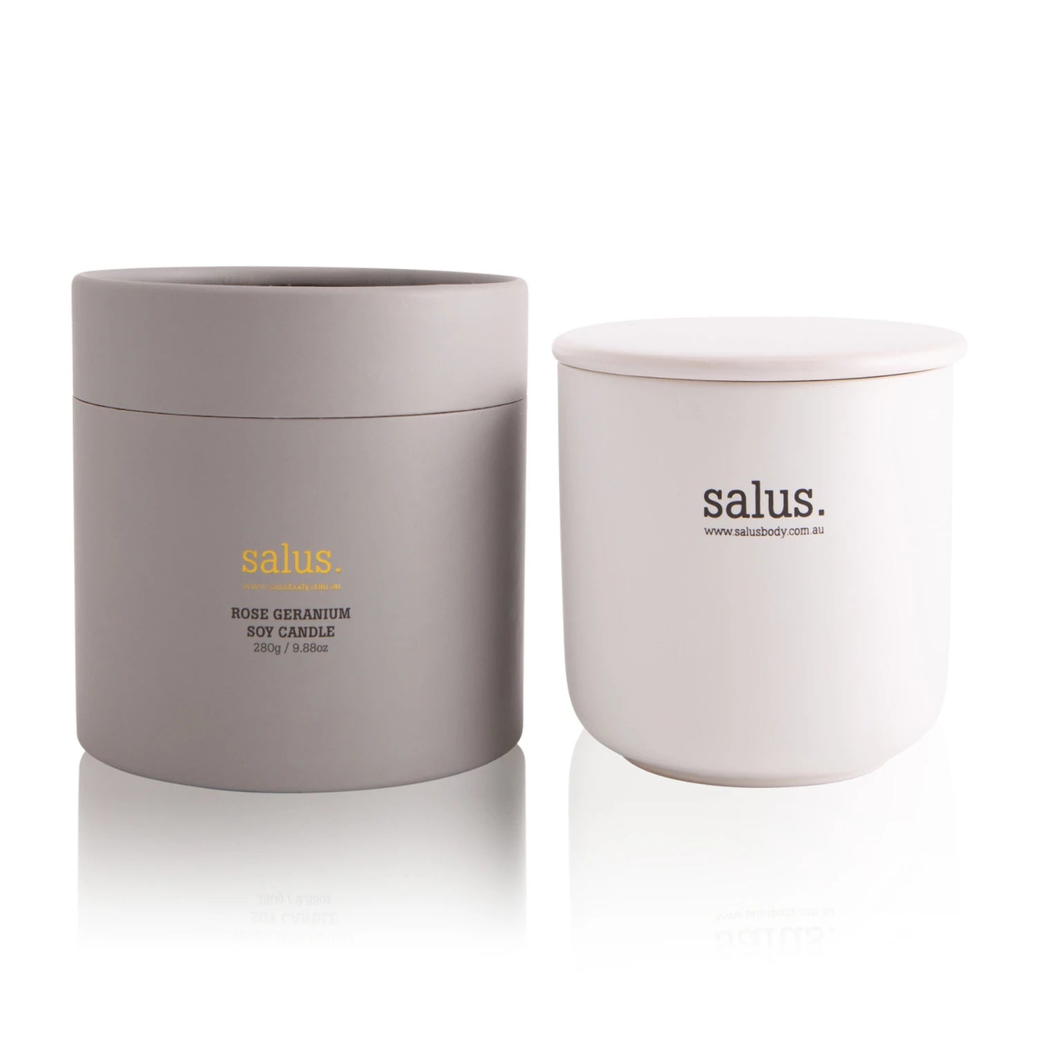 Salus Soy Procelain Candle Rose Geranium 60hr