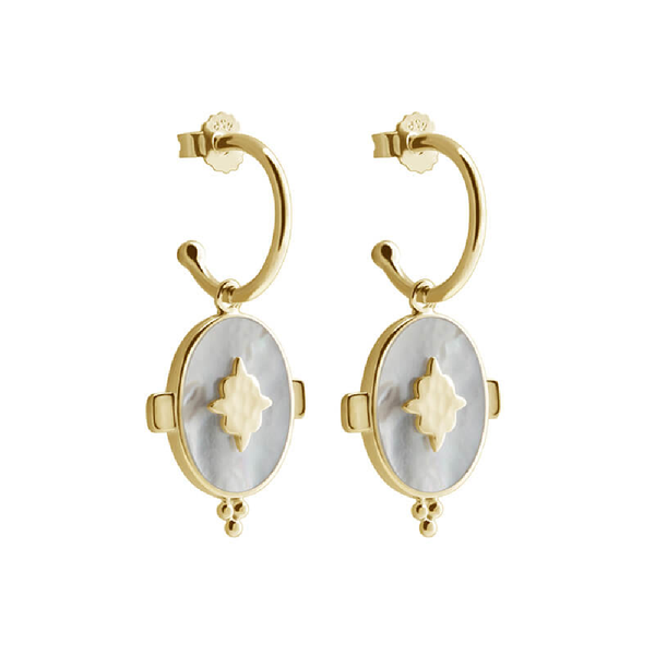 Oval Mother of Pearl Earrings
