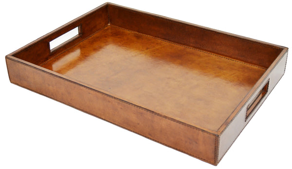 Kundra Tan Leather Tray