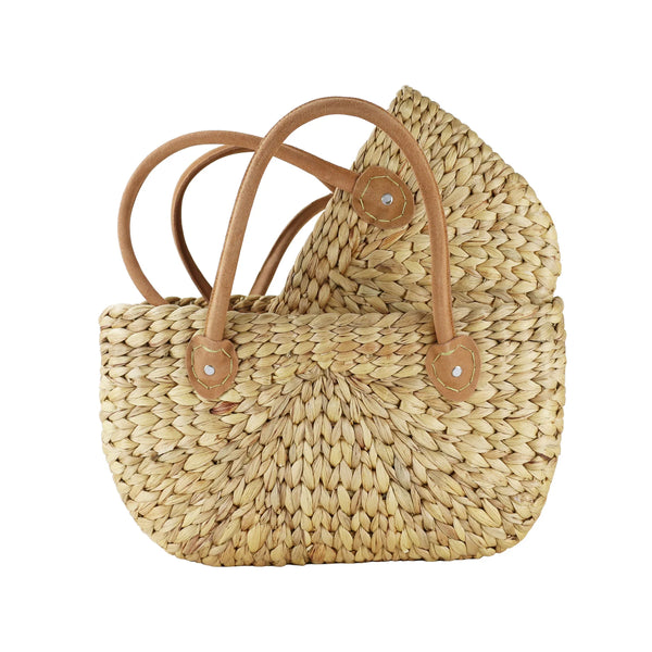 Harvest Shop Basket Suede Handle Large