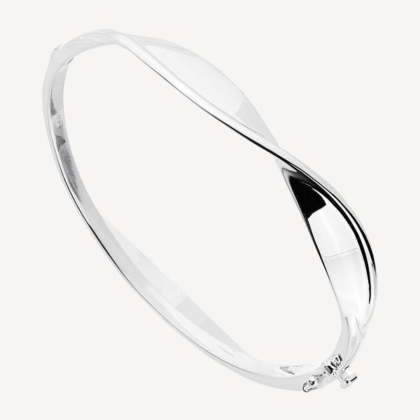 Muse Hinged Sterling Silver Bangle