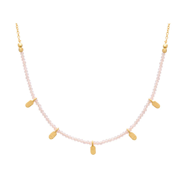 Rose Quartz Choker in 18kt yellow gold