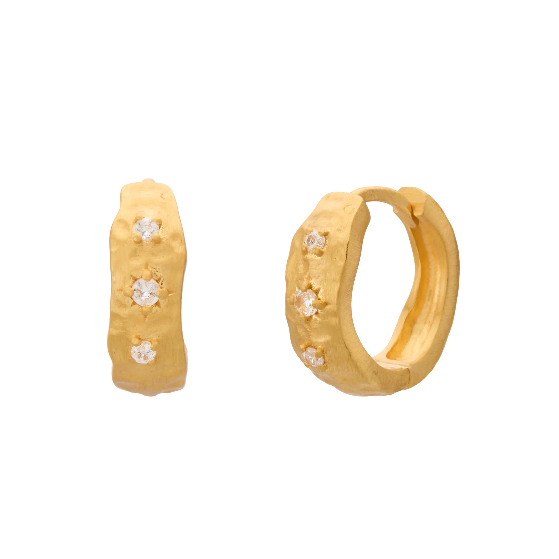 Cosmic Love Huggie White Topaz 18k Gold Plate
