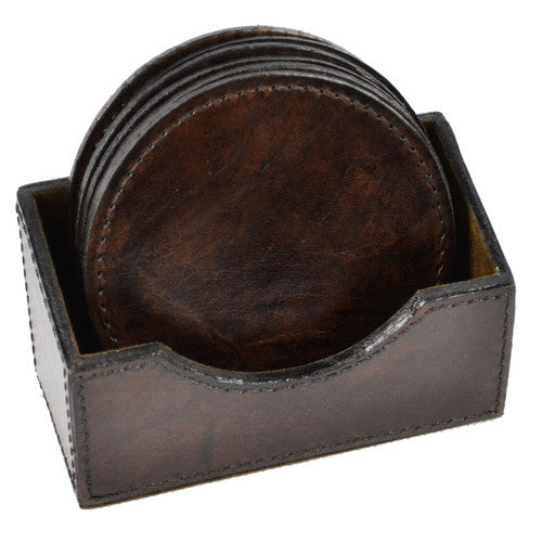 Leather Coaster Set