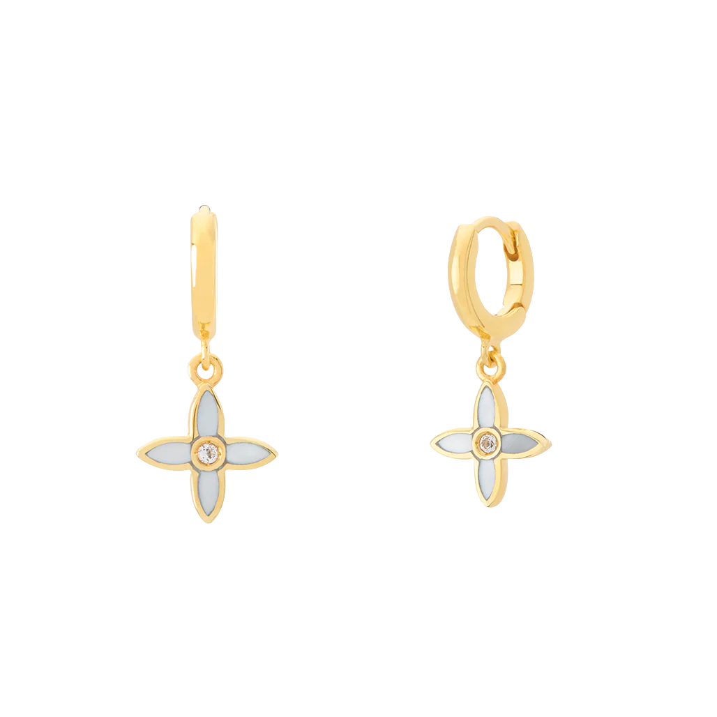 Desert Flower Huggie 18kt Gold Plate