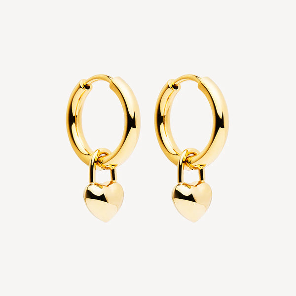 Amore Hoop Earrings 14k Gold