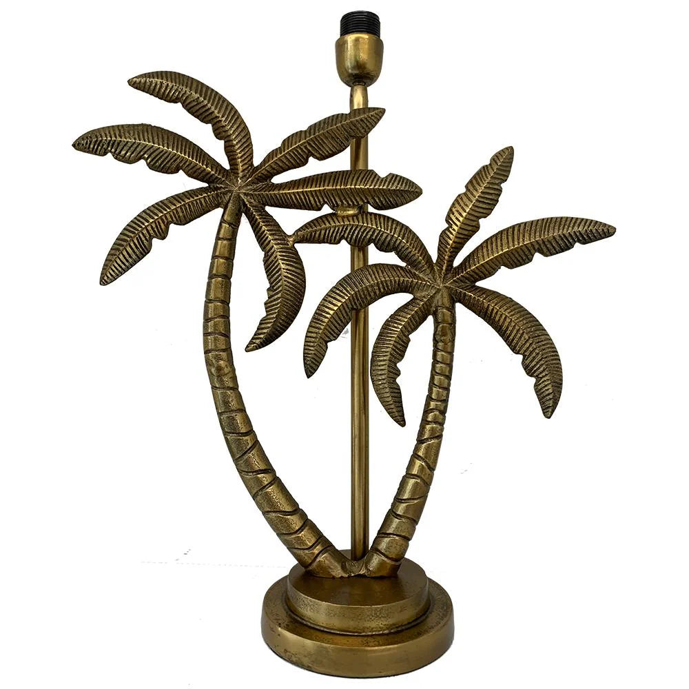 Double Palm Lamp Base Antique Gold