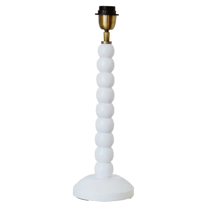 Ball Lamp Base White Timber