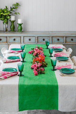 Aquadoor Colour Block Green Stripe Large Table Cloth