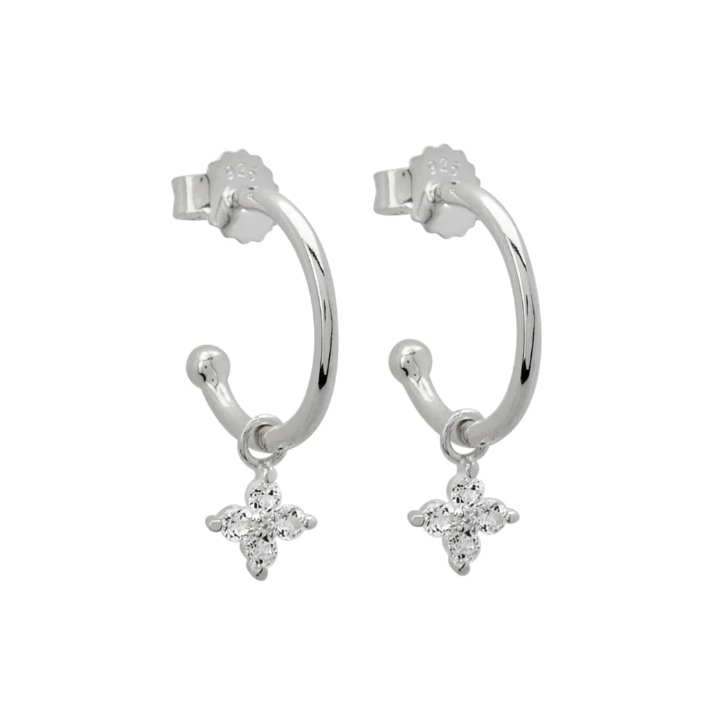 Clover Hoops Topaz Sterling Silver
