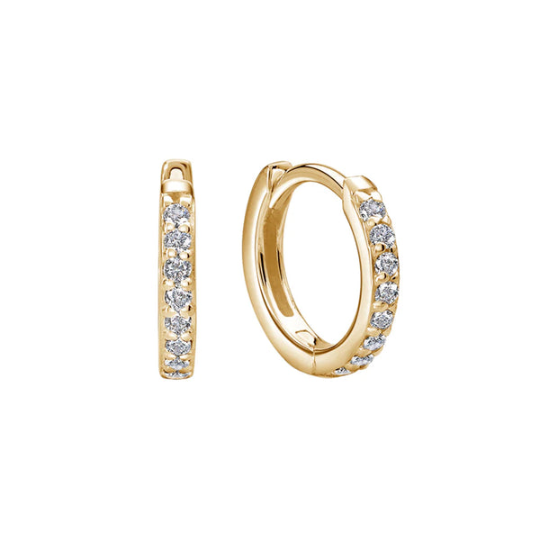 Petites 13mm Hoop Earring with White Topaz