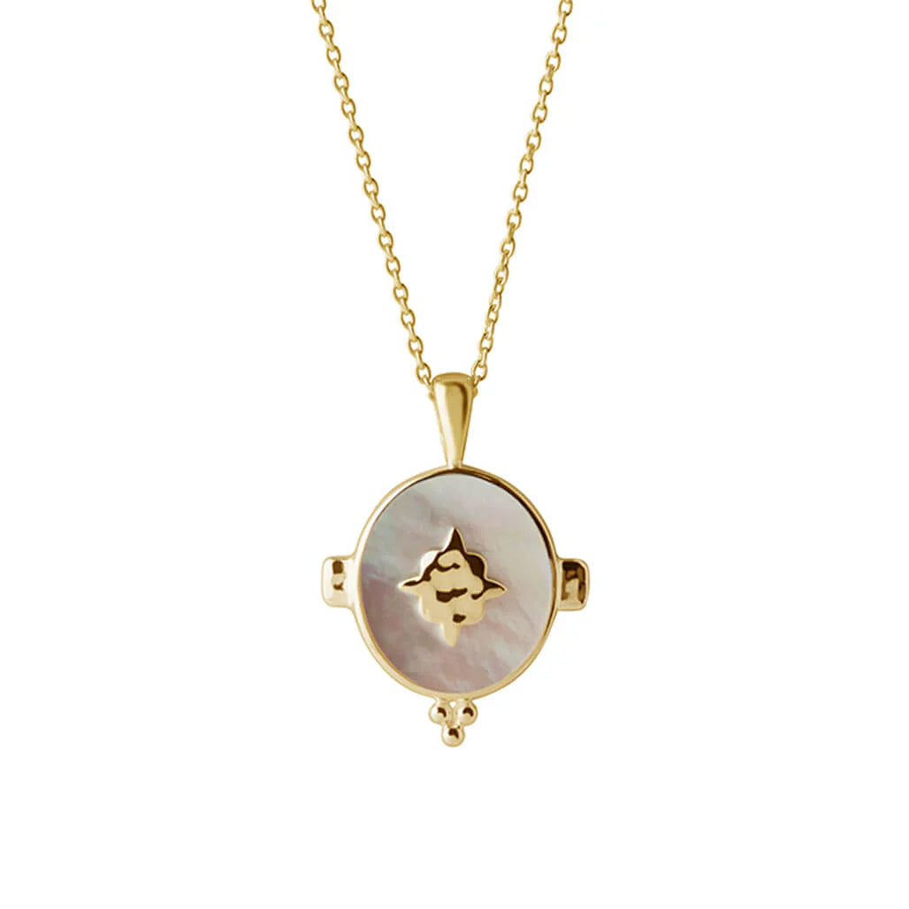 MOP Oval Necklace Gold Plate
