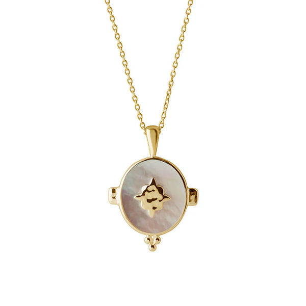 MOP Oval Necklace Gold Plate