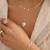 MOP Oval Necklace Silver