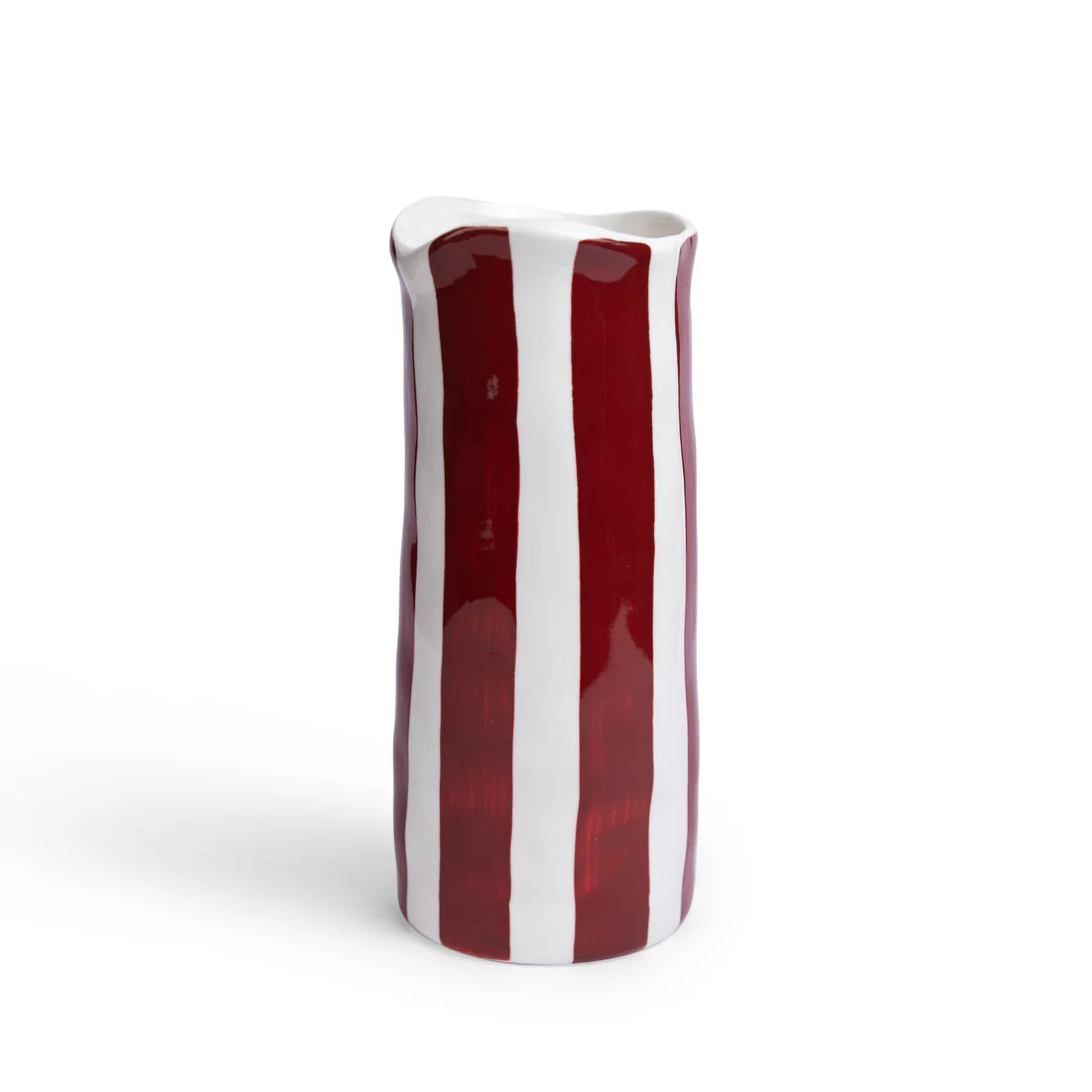 Burgundy Stripe Medium Vase