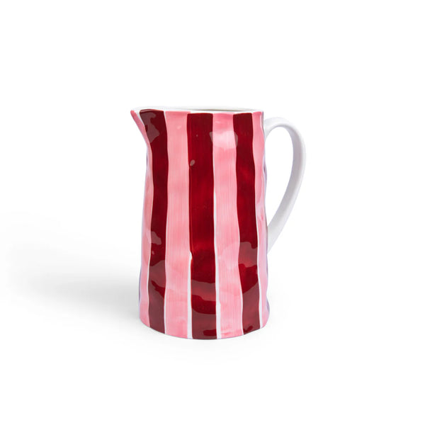 Pink and Burgundy Medium Stripe Jug