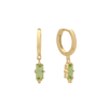Huggie Baguette Peridot 18k Gold Plate