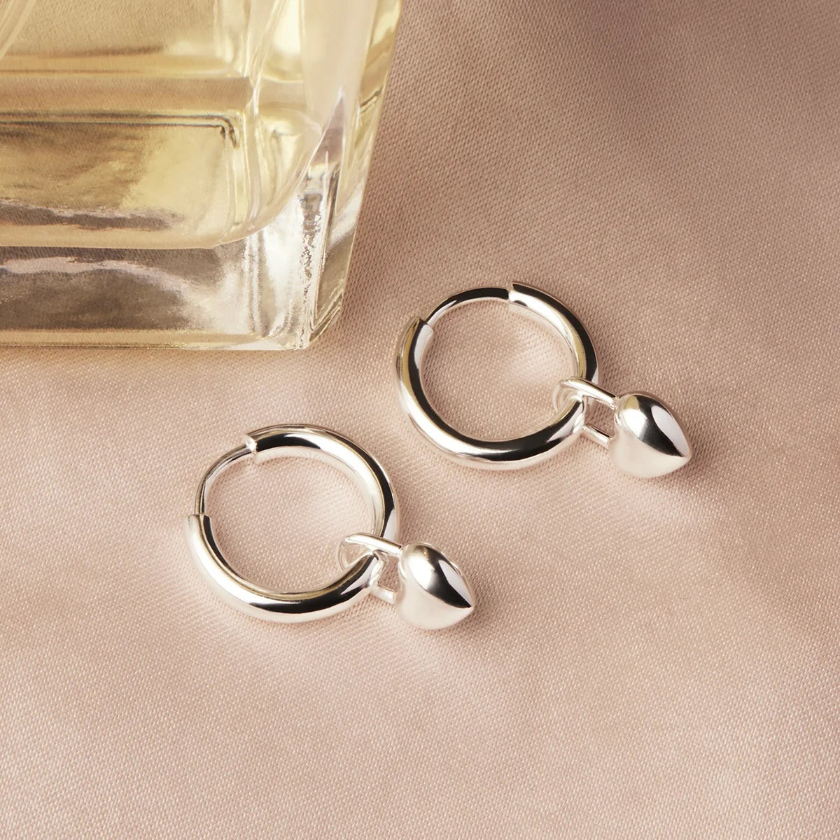 Amore Hoop Earrings Silver