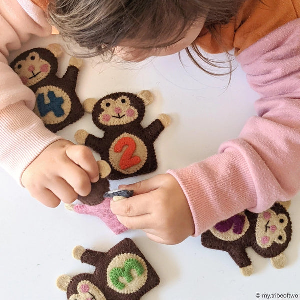 Five Monkeys Finger Puppet Set