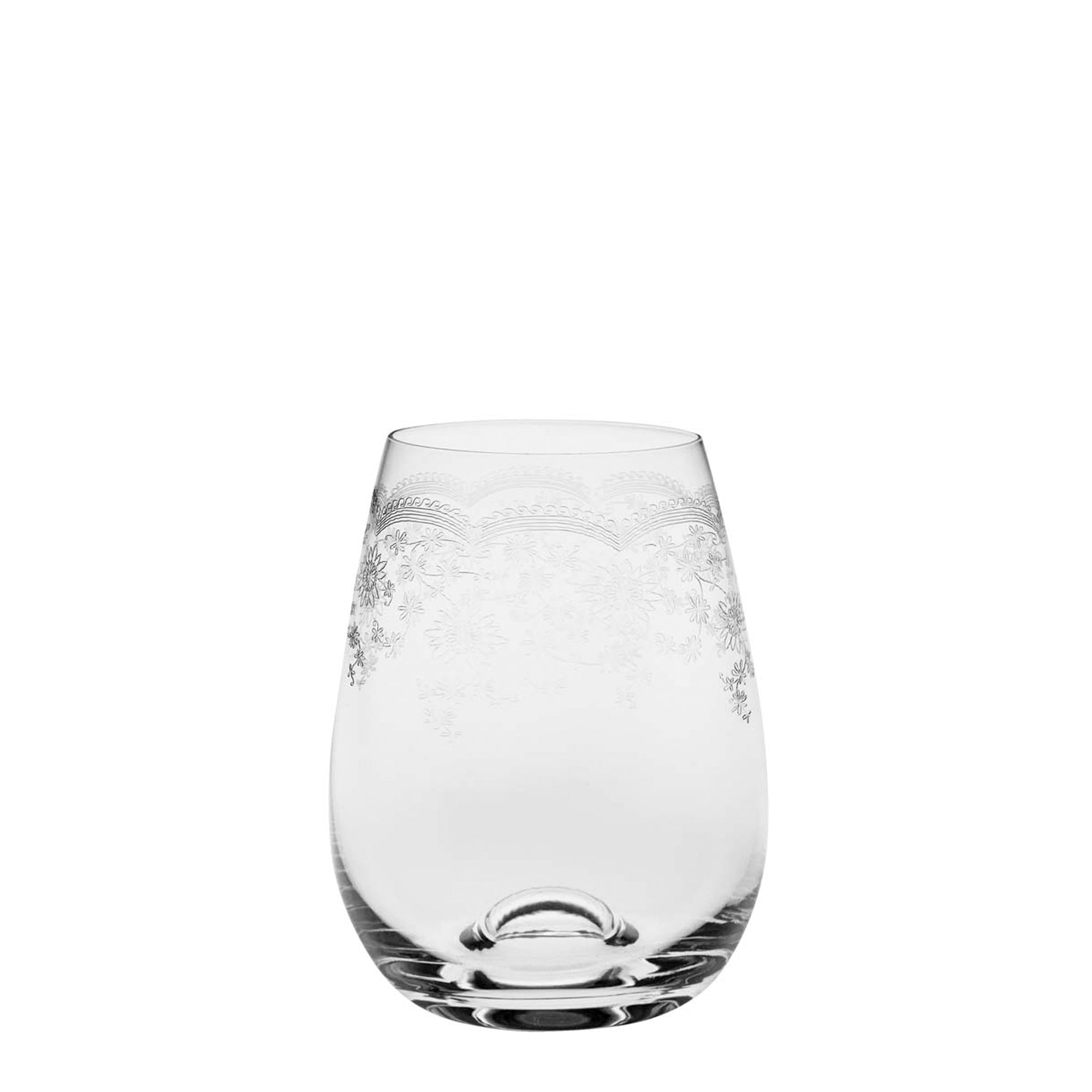 Floral Stemless Wine Glass 460ml (Box of 4)