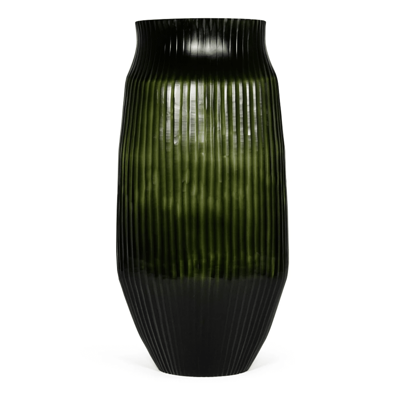 Cut Glass Large Vase - Moss
