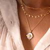 MOP Oval Necklace Gold Plate