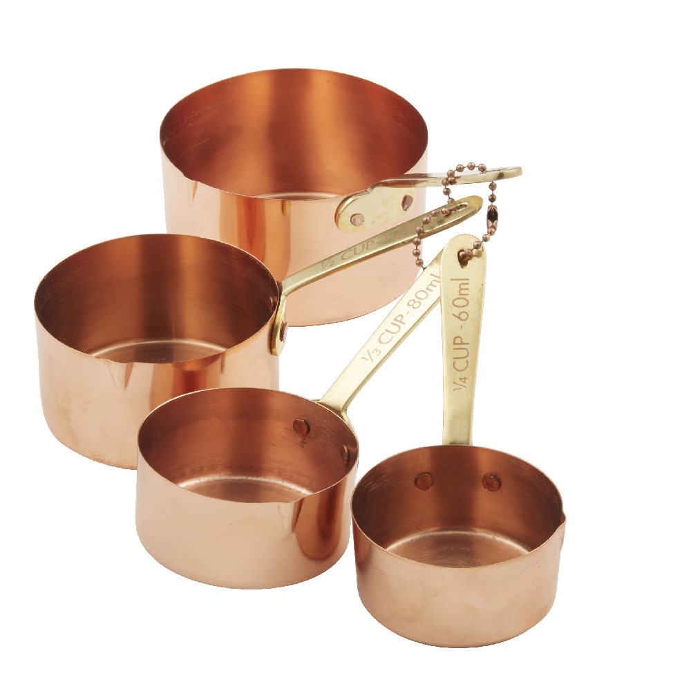 Copper Measuring Set with Brass Handles