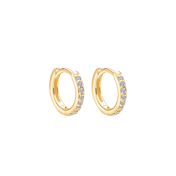 Petites 11mm Hoop Earrings with White Topaz
