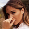 Petites 11mm Hoop Earrings with White Topaz