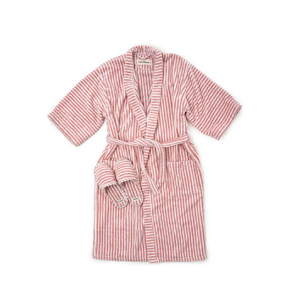 B&P Robe and Slipper Set Lauren's pink stripe Parade Store